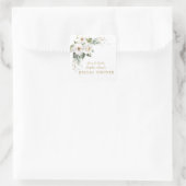 Luxe Witte Imperiale Lelies Rozen Bruiloft  Vierkante Sticker (Tas)