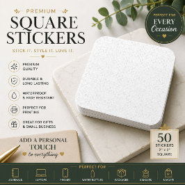 Luxe witte kant trouwcadeausticker vierkante sticker