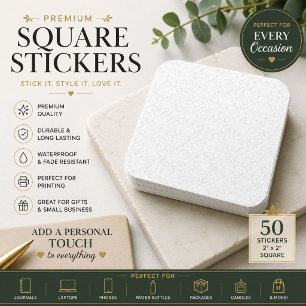 Luxe witte kant trouwcadeausticker vierkante sticker