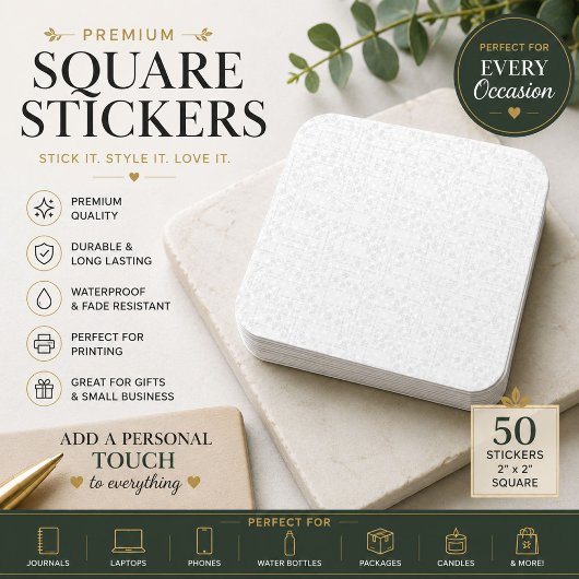 Luxe witte kant trouwcadeausticker vierkante sticker