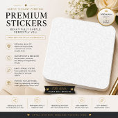 Luxe witte kant trouwcadeausticker vierkante sticker