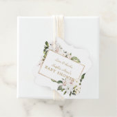 Luxe Witte Keizerlelies Rozen Baby Shower  Bedankjes Labels (In situ)