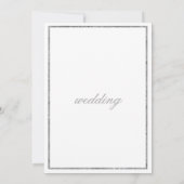 Luxe witte klassieke script zilveren glitters brui kaart (Achterkant)