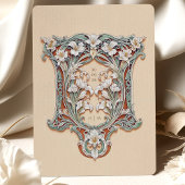 Luxe witte lelies art nouveau bruiloft kaart