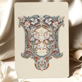 Luxe witte lelies art nouveau bruiloft kaart