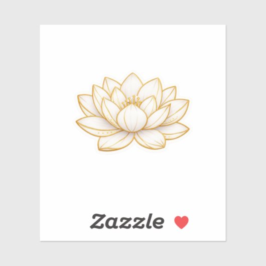 Luxe Witte Lotus Bloem Sticker Elegante Goud Zen (Vel)