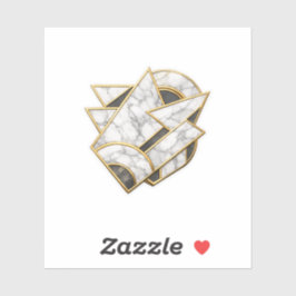 Luxe witte marmer en gouden sticker Moderne geomet