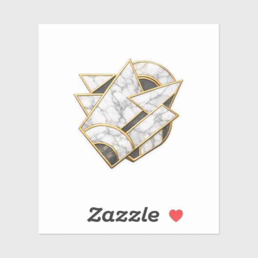 Luxe witte marmer en gouden sticker Moderne geomet (Vel)