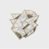 Luxe witte marmer en gouden sticker Moderne geomet (Voorkant)