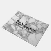 Luxe witte marmer print welkom deurmat (Schuin)