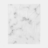 Luxe witte marmer textuur aangepast monogram fleece deken (Voorkant)