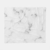 Luxe witte marmer textuur aangepast monogram fleece deken (Voorkant (Horizontaal))