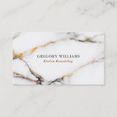 Luxe witte marmer textuur goud en grijze accenten visitekaartje (Voorkant)
