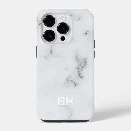 Luxe witte marmer textuur iPhone hoesje (Achterkant)