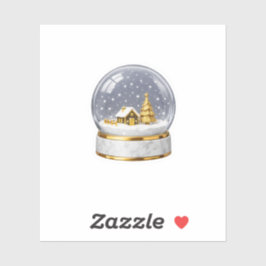 Luxe witte marmeren sneeuwbol sticker kunstgalerij