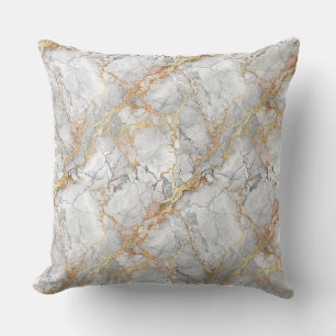 Luxe witte marmeren steen & gouden aderpatroon kussen