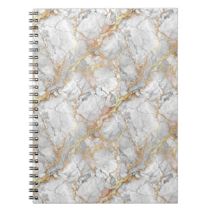 Luxe witte marmeren steen & gouden aderpatroon notitieboek