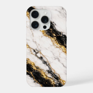 Luxe witte marmeren telefoonhoes met gouden ader iPhone 15 pro case