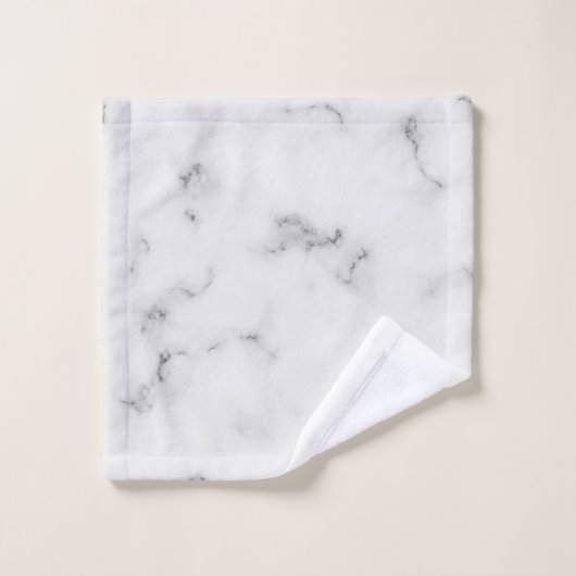 Luxe witte marmertextuur bad handdoek (Wasdoekje)