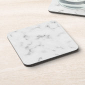 Luxe witte marmertextuur bier onderzetter (Linkerzijde)