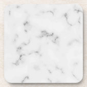 Luxe witte marmertextuur bier onderzetter (Voorkant)