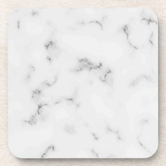 Luxe witte marmertextuur bier onderzetter (Voorkant)