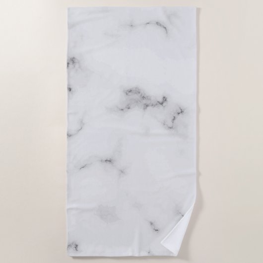 Luxe witte marmertextuur strandlaken (Voorkant)