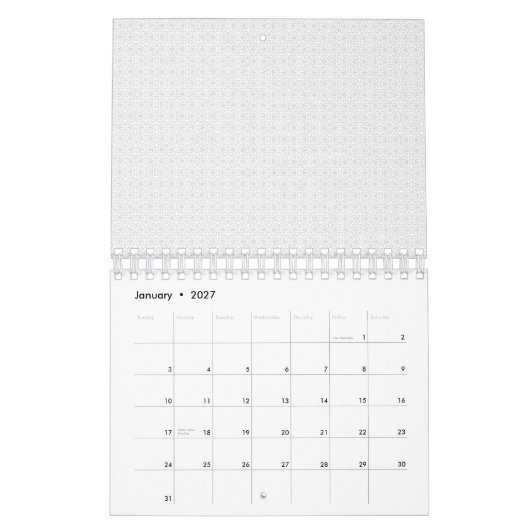 Luxe witte monogrammap set kalender (Jan 2027)