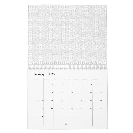 Luxe witte monogrammap set kalender (Feb 2027)