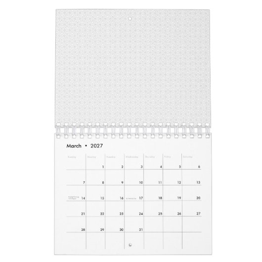 Luxe witte monogrammap set kalender (Mar 2027)
