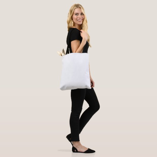 Luxe witte monogrammap set tote bag (Op model)