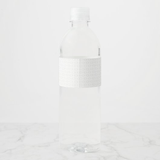 Luxe witte monogrammap set waterfles etiket (Achterkant)