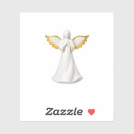 Luxe witte porseleinen engel gouden vleugels stick sticker