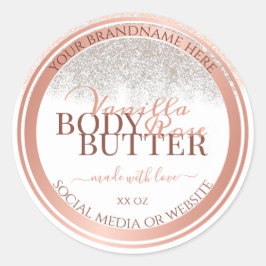 Luxe witte productverpakkingsetiketten Roos Gold Ronde Sticker