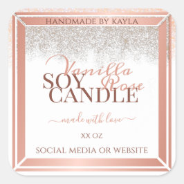 Luxe witte productverpakkingsetiketten Roos Gold Vierkante Sticker