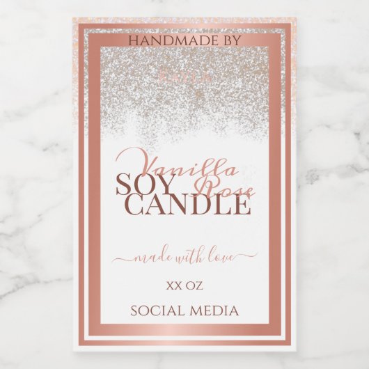 Luxe witte productverpakkingsetiketten Roos Gold Voedselcontainer Etiket (Enkel label)