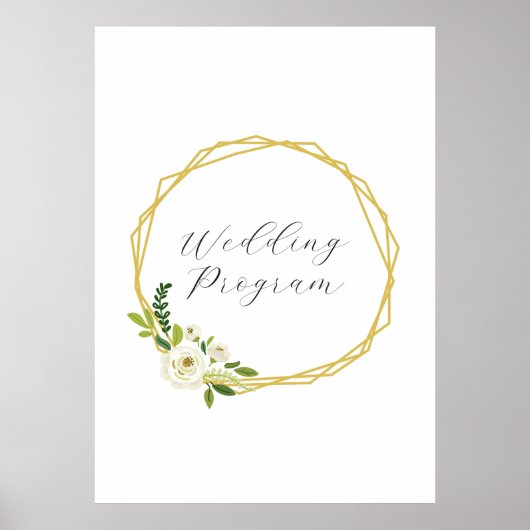 Luxe Witte Roos Bloemensieraad Poster (Voorkant)