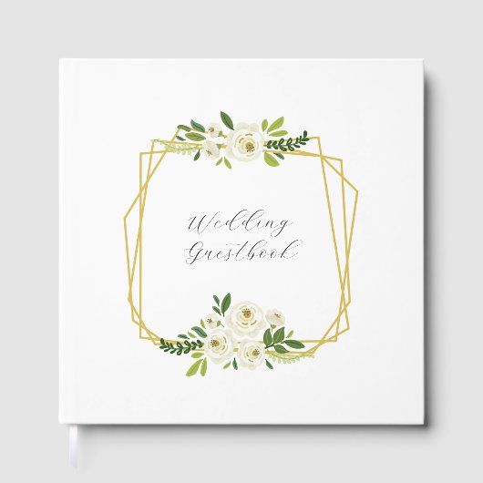 Luxe Witte Roos Bloemstuk Lijst Gastenboek (Voorkant)