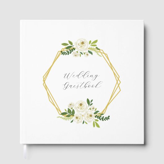Luxe Witte Roos Bloemstuk Lijst Gastenboek (Voorkant)