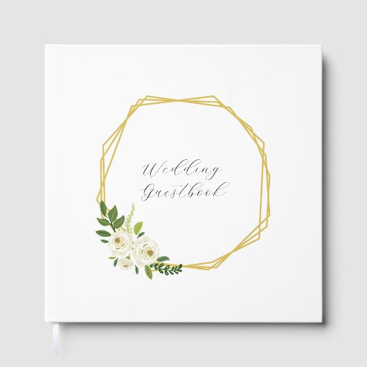 Luxe Witte Roos Bloemstuk Lijst Gastenboek (Voorkant)