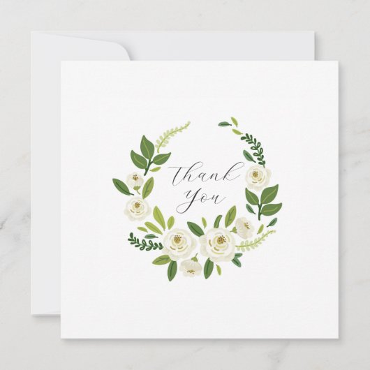 Luxe Witte Roos Bloemstuk Lijst Kaart (Voorkant)