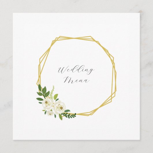 Luxe Witte Roos Bloemstuk Lijst Menu (Voorkant)