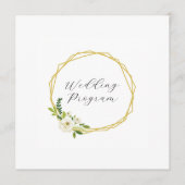 Luxe Witte Roos Bloemstuk Lijst Programmakaart (Voorkant)