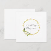 Luxe Witte Roos Bloemstuk Lijst Programmakaart (Voorkant / Achterkant)