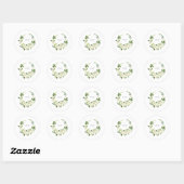 Luxe witte roos bloemstuk lijst ronde sticker (Vel)