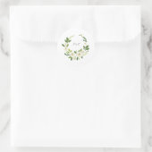 Luxe witte roos bloemstuk lijst ronde sticker (Tas)