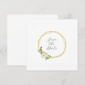 Luxe Witte Roos Bloemstuk Lijst Save The Date (Voorkant / Achterkant)