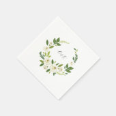 Luxe witte roos bloemstuk lijst servet (Hoek)