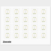 Luxe witte roos bloemstuk lijst vierkante sticker (Vel)