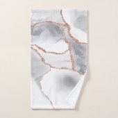 Luxe witte roze gouden agaat geode glitters bad handdoek (Handdoek)